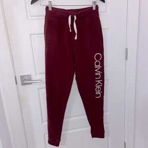 2/$50 Burgundy Maroon Calvin Klein Fitted Drawstring Sweatpants